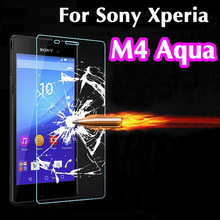 M4 0.26 мм 9 H 2.5D розничной коробке взрыв — закаленное стекло для Sony Xperia M4 аква премиум-экран против анти-разбиться протектор фильм