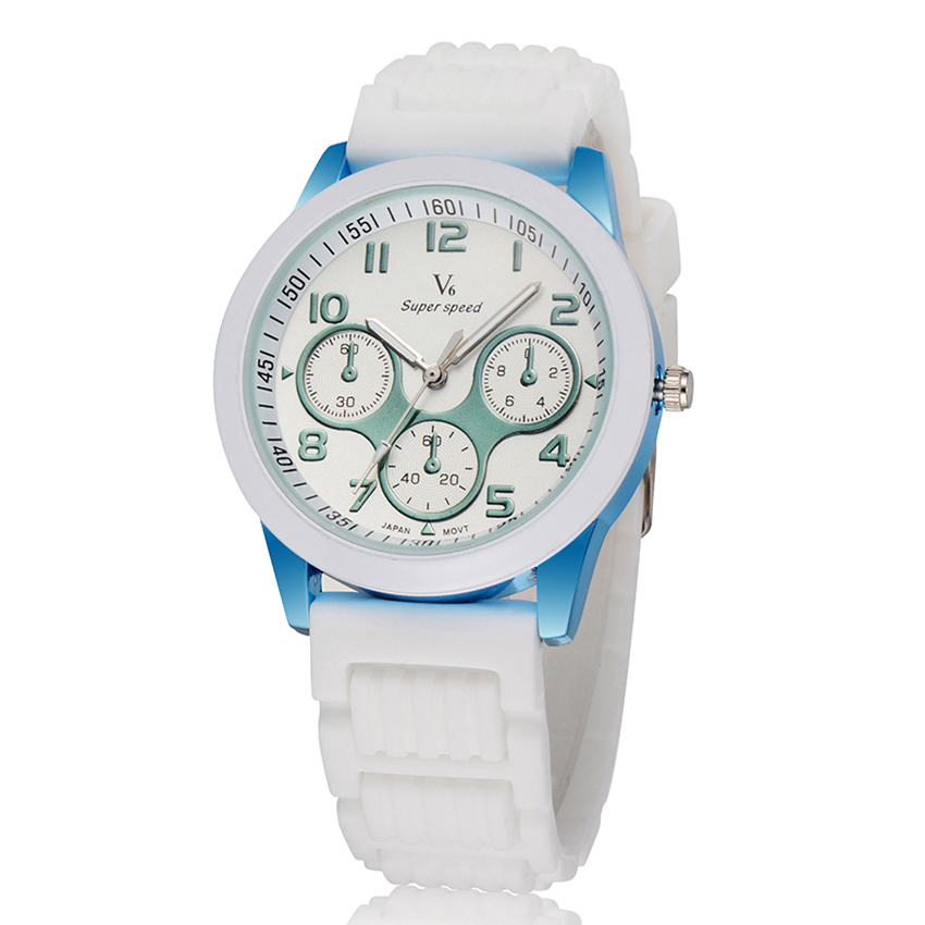 New Hot V6 Men\'s Military Casual Quartz Watch Silicone Band Wristwatch Precision gift Fashion Relogio Masculino Free shipping