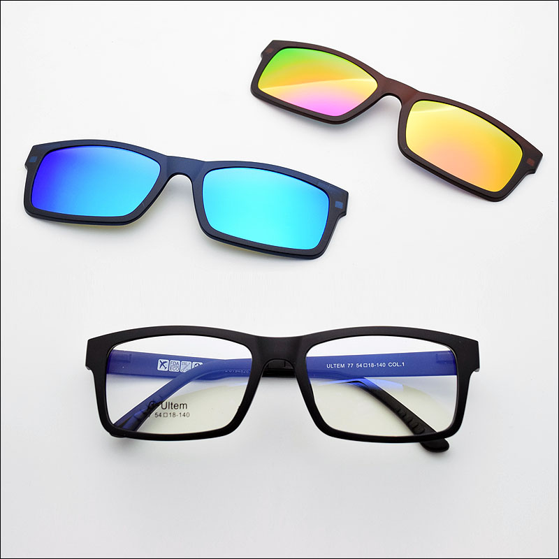 Ultra-light glasses frame belt magnet colorful polarized clip sunglasses myopia glasses female sunglasses jkk77