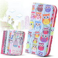 Fashion Flip Leather Matte Printed Owl Case For Samsung  Galaxy S4 S IV I9500 Wallet With Lovely Pattern Card Insert Stand SGS