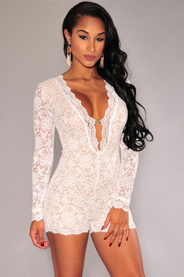Long-Sleeved-White-Lace-Romper-with-Lining-LC6951-1-1