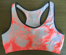 Women’s Active Seamless Tie Dye Sports Bra Gym Underwear Bras with Contrast Color