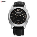 NOBDA Brand Military Watches Big Sport Men Calendar Waterproof Quartz Watch Leather Strap Luxury Wrist Clock