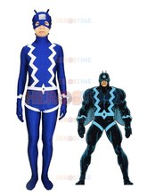 The Black Bolt Blue Costume Spandex Adult Halloween Cosplay Superhero Costumes For Men Fullbody Zentai Suits