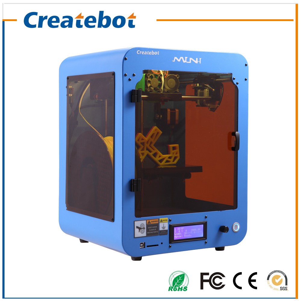 2015 Professional Personal Small Createbot MINI 3D Printer with Heatbed and Single Extruder LCD Screen Support