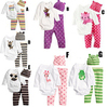 2015 New cotton children cartoon baby boys girls sets clothes 3pcs Long sleeved Romper hat pants