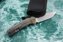 Kevin John VENOM 2 Folding Ball bearing Flipper Knife 440C blade Titanium carbon fiber handle Tactical