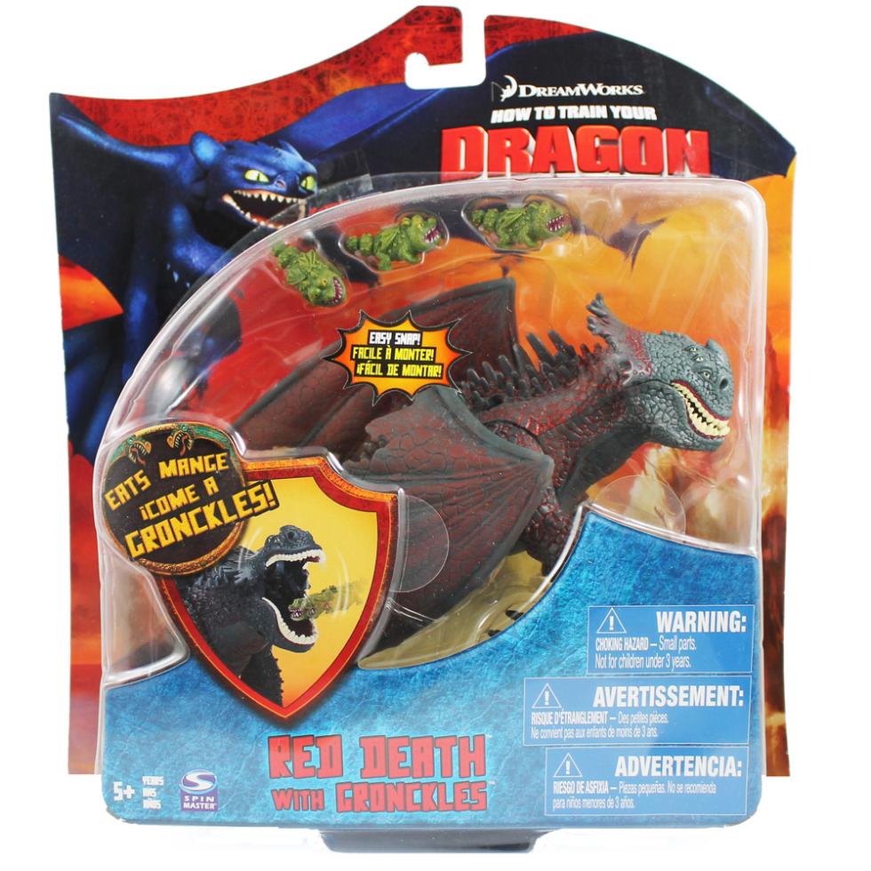 How To Train Your Dragon Movie Red Death With 3 Mini Gronckles Action 