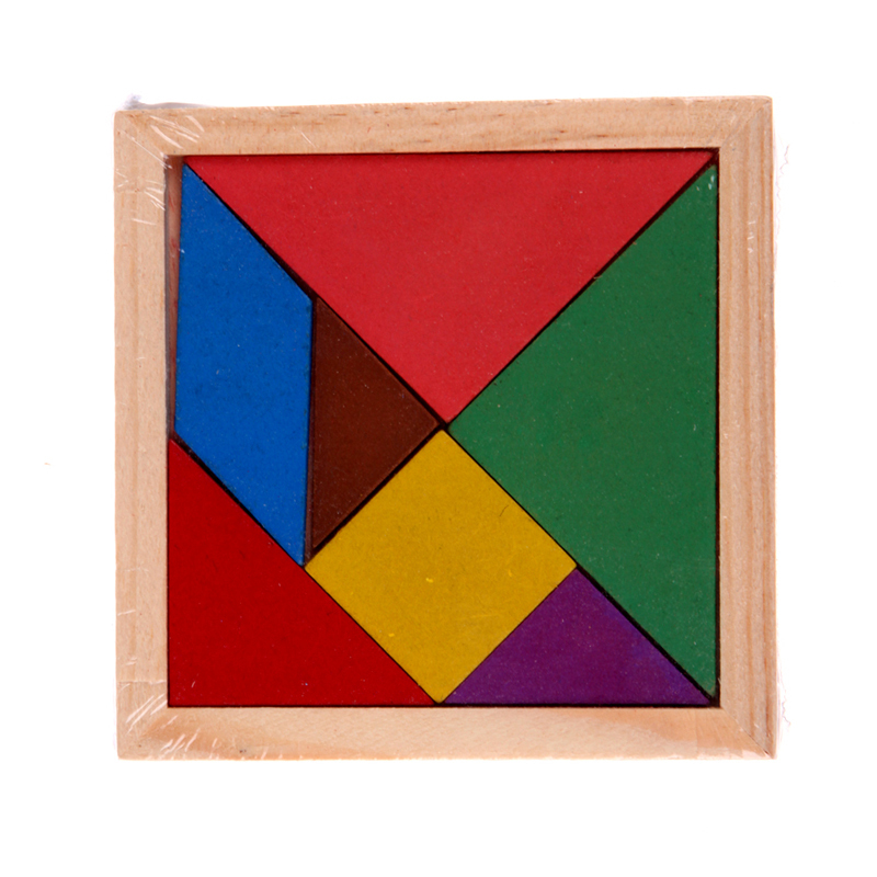 Math Jigsaw Puzzle Wooden Tangram Brain Teaser Puzzle Educational