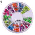 6 Colors 2 3mm Neon Rivet Round Metal Wheel Stickers Rhinestone Fashion Rivet studs Nail Art
