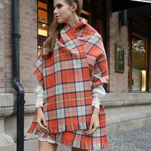 za Winter Brand Scarf Women 2016 Foulards Femme long Blanket Scarf Plaid Cashmere Scarf Women Pashmina Shawls and Scarves Wraps
