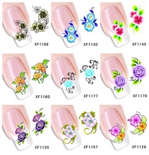 60Sheets XF1121-XF1180 Nail Art Water Tranfer Sticker Nails Beauty Wraps Foil Polish Decals Temporary Tattoos Watermark