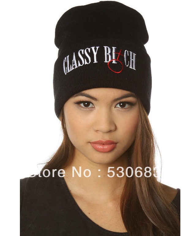 Classy Bitch black Beanie hats most fashion men women 100% cotton winter Knitted caps sport ... - Classy-Bitch-black-Beanie-hats-most-fashion-men-women-100-cotton-winter-Knitted-caps-sport-hip