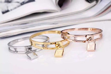 Hot Sale Brand Luxury Women Lover Bangle 18K Gold Silver Rose plated Titanium Stainless Steel pulseiras