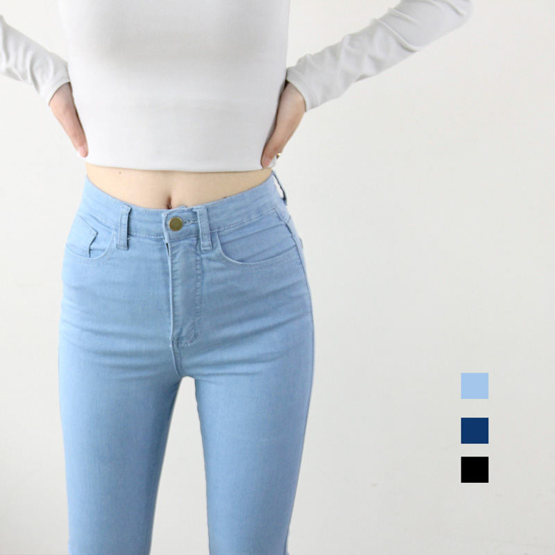 Высокая талия высокое эластичные джинсы женщин горячая распродажа американского одежды узкие карандаш джинсовые брюки мода Pantalones вакерос Mujer