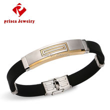 Silicone Bracelet Men Jewelry Satinless Steel Chain Link Bracelet & Bangle Personalized Men Bracelet Rubber Wristband