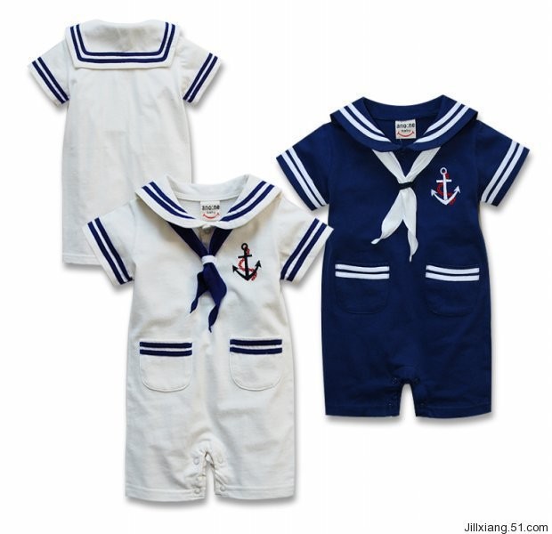 Retail New fashion Summer Newborn navy style baby romper suit kids boys girls rompers body summer