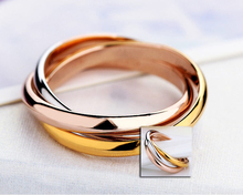 3 Color Anel 18K Gold Plated Brand Rings For Women Elegant Party Wedding Rings Rose Gold