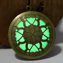 Steampunk Necklace Magical Fire Fairy Glow In The Dark Necklace Aqua Large Llocket 2015 Brand Women