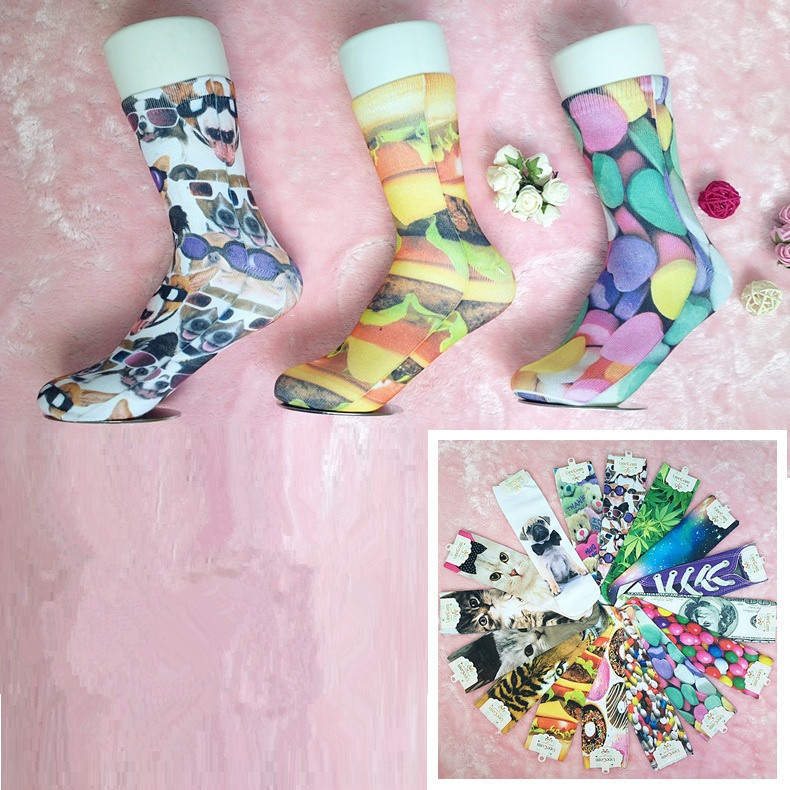   3d    calcetines mujer harajuku meias femininas chaussette   