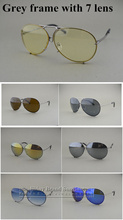 2015 Titanium P8478 Sunglasses reflecting lens Replaceable Lens Glasses P8478 Italy Brand Sunglasses Fashion Retro