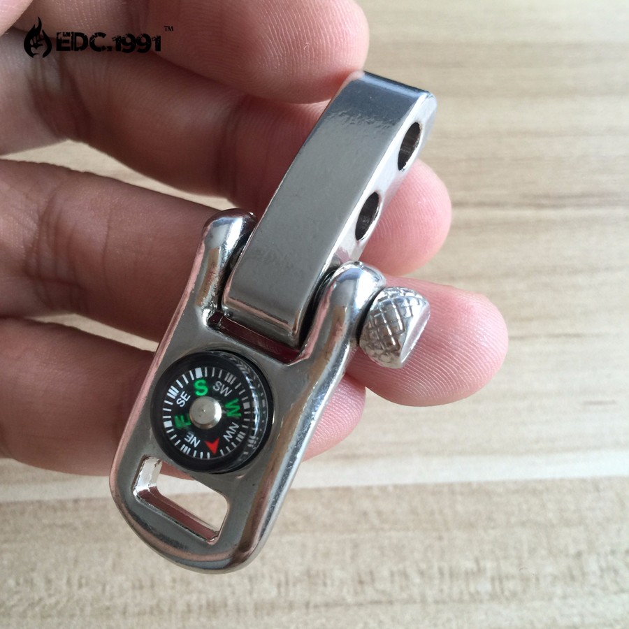 Description Picture 6 of item10PCS/LOT High quality Adjustable U Shape Anchor Shackle Outdoor Survival Rope Paracord Bracelet Buckle with mini for Compass
