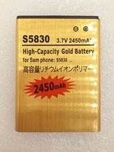 2450mAh High Capacity Gold Battery For Samsung Galaxy Ace S5660 S5670 S6500 S7500 I569 I579 S5838 S5830 Battery