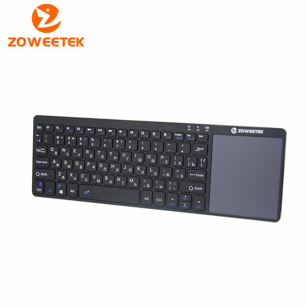 Zoweetek K12-1 2.4g Russian English Wireless Mini Keyboard with Touchpad for Samsung Smart TV Android TV Box