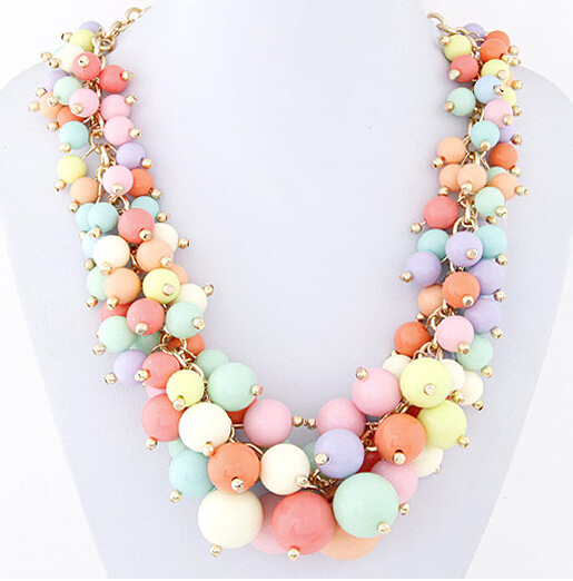 European and American fashion metal all match candy grape strung quality beads necklace woman jewlery