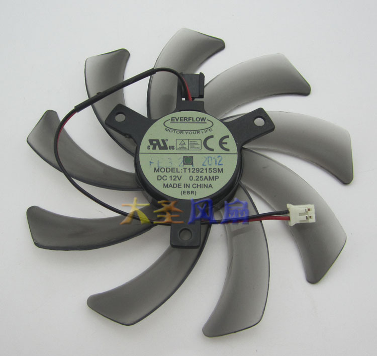 Original EVERFLOW Xin He T129215SM graphics card fan 12V 0 25A