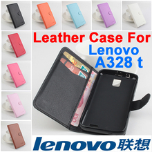 Litchi Lenovo A328 A328t case cover, Good Quality New Leather Case + hard Back cover For Lenovo A 328 t Cellphone Case In Stock