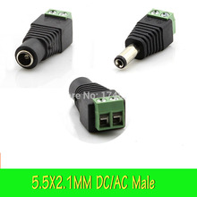 DC Power Supply AC Adapter Plug Cable Jack Male/Female For 5050 / 3528 SMD LED Strip Light  CCTV camera AC14BNC Connector Plugs