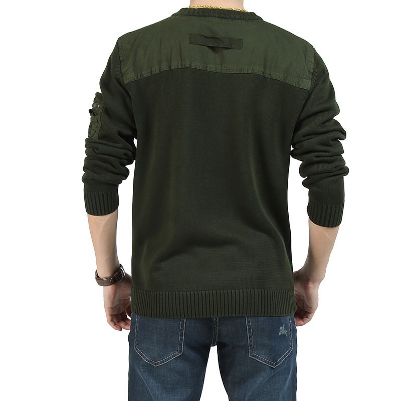 AFS JEEP Autumn Winter Thicken Men Cotton Knitted Sweaters Cotton 2015 O Neck Brand Pullover Long Sleeve 3XL Sweaters Wholesale (22)