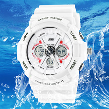 Skmei deporte ejército militar Digital de cuarzo impermeable relojes llevados hora Dual reloj de pulsera 0966