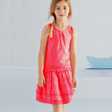 3 color Girls Hollow out lace vest dress baby summer dress wholesale Children dresses clothing