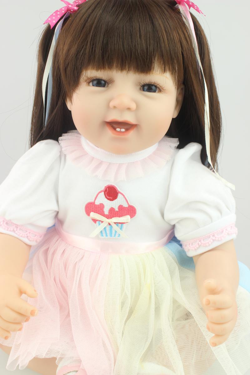 Lifelike Reborn Baby Doll 22 Inch Soft Silicone Fashion NPK Doll Princess Girl Handmade Kid Hobbies Toys Best Playmate For Kids