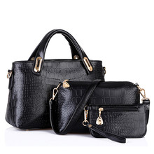 New 2016 Women’s Faux Leather Handbag Shoulder Bags Tote women messenger bags Ladies Handbag+Messenger Bag+Purse 3 Sets bolsa