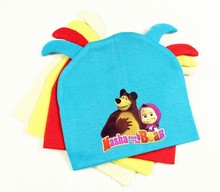 New Cotton Baby Hats Candy Color Boys Girls Caps masha and bear Infantil Children Warm Knitted Beanies fit 0-4 years kids