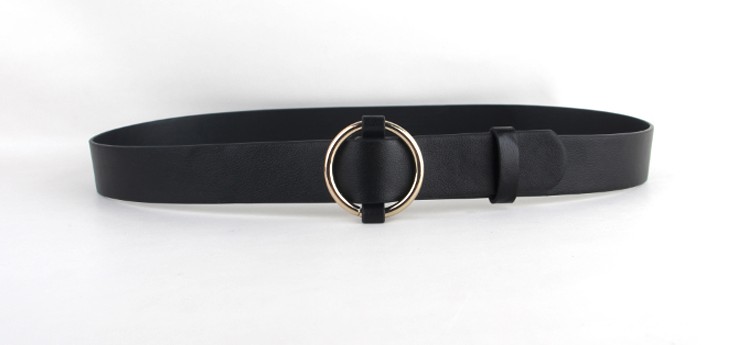 Newest Gold Round Buckle Belts Female Hot Leisure Jeans Wild Belt Without Pin Metal Buckle Brown