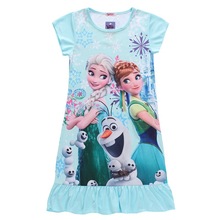 Girls Anna&Elsa dress (Whosebaby) New 2016 Brand children clothing girls dress kids girls princess dress party dress nightgown