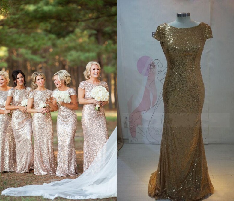 Gold bridesmaid dresses pictures