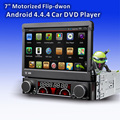 Quad core Android4 4 4 OS 1din auto Flip down 7 car stereo DVD player with