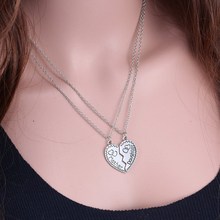 New fashion mother daughter pendant necklace sliver plated couple necklaces long necklace best family gifts love