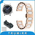 22mm Ceramic Watch Band for Samsung Gear S3 Classic Frontier Butterfly Buckle Strap Wrist Belt Bracelet