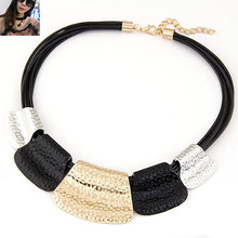 Collier Femme Bijoux Fashion Statement Necklaces Pendants for Women Maxi Vintage Accessories Choker PU Leather Collar