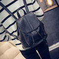 Korean Style Solid Color Drawstring Backpack Women Fashion Small Daypack Casual Bag Soft Leather Lady Designer