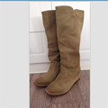 2015 Knee High Boots Autumn Boots Genuine Leather Boots Fashion Gold