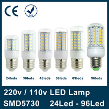 E27 Led Lamp 220V 110V 24 36 48 56 69 96 leds SMD 5730 LED Light Corn Led Bulb Christmas lampada led Chandelier Candle Lighting