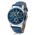 FHD New Luxury Fashion Crocodile Faux Leather Mens Analog Watch Watches Blue