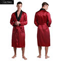 Lilysilk Wedding Bath Robe Mens 100 Silk Chinese Kimono Long 22 Momme Long Sleeve Contrast Collar